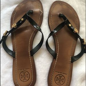 Tory Burch leather thong sandal black size 7.5